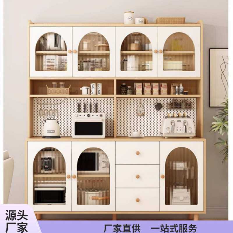 奶油风高餐边柜靠墙一体家用厨房客厅酒柜现代简约轻奢储物置物架,3C数码配件,摄像机配件,淘宝优惠券,粉丝福利购,淘宝优惠卷