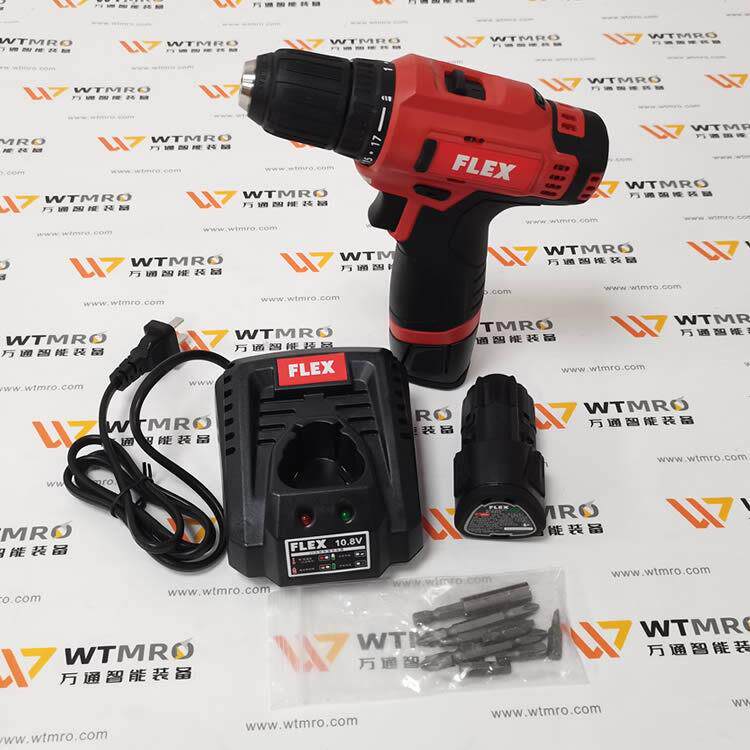 FLEX 电动手电钻 双速10.8V 2.0AH电池 铝箱套装 现货秒发