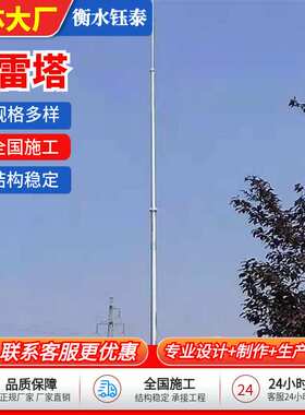 避雷塔GFL四柱角钢楼顶抗风接闪塔避雷针塔钢结构塔三角避雷塔架