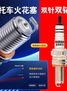 精品摩托车双铱金火花塞A7RIU D8TC CR8EIX黄龙300踏板125 NS110
