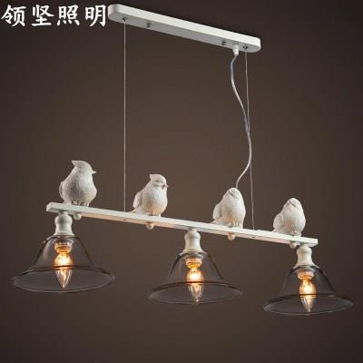 领坚设计师欧式复古吊灯客厅灯餐厅卧室灯具麻雀三头吊灯