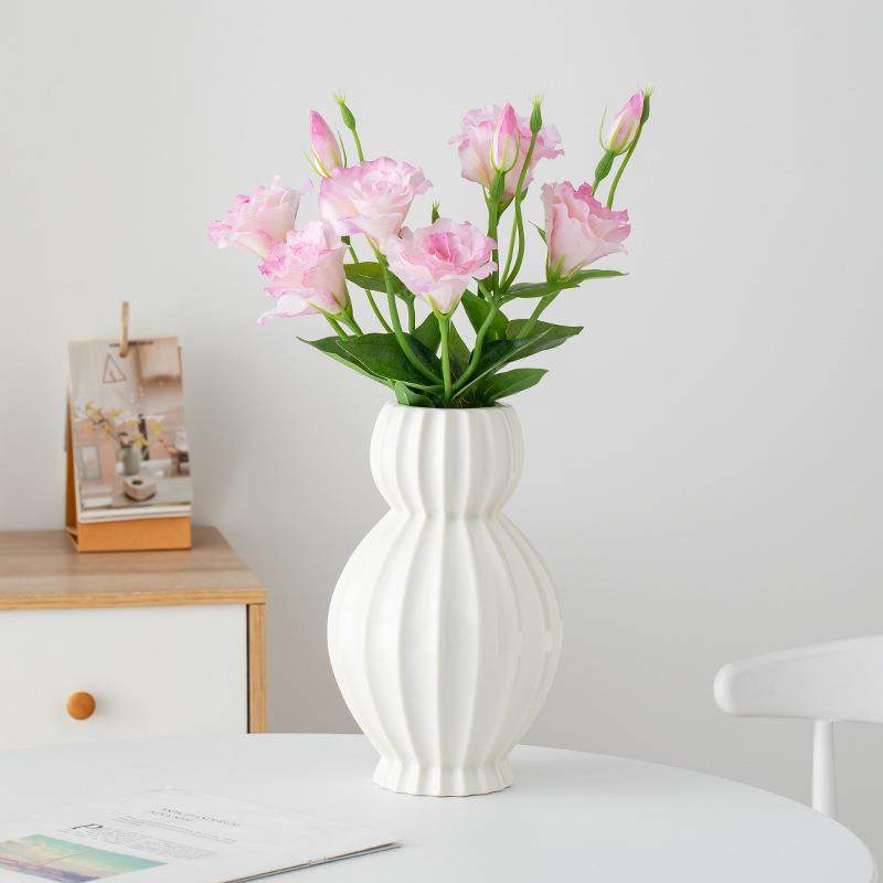 蜀门白色陶瓷干花花瓶客厅玄关水培鲜花插花轻奢高级感摆件花器,电子元器件市场,其它元器件,淘宝优惠券,粉丝福利购,淘宝优惠卷