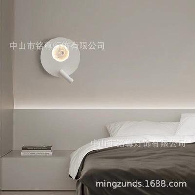床头阅读壁灯卧室走廊过道客厅背景墙玄关可调节极简旋转壁画射灯