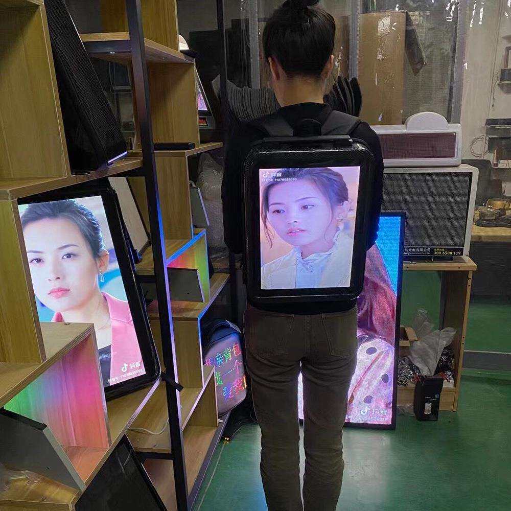 全液晶屏背包灯箱 15.4寸LCD广告机 可播放视频图片 户外推广神器