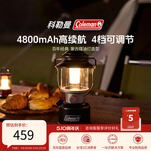 充电LED露营灯黑800流明