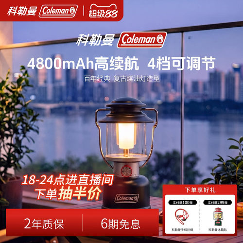 充电LED露营灯黑800流明