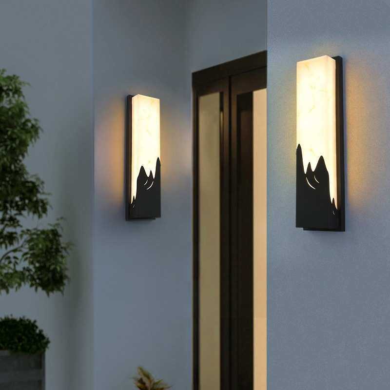 新中式仿云石壁灯户外防水酒店小区别墅外墙庭院灯过道路灯阳台灯