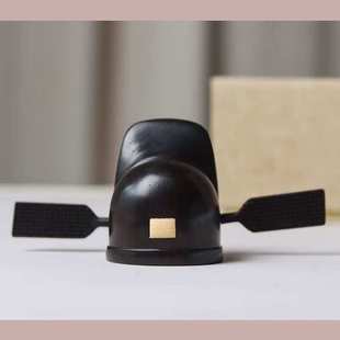 紫光檀状元帽文玩手把件木雕明代官帽之样式乌纱帽迷你工艺品摆设