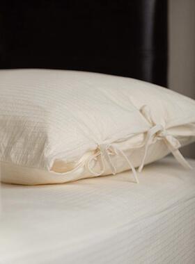 原生棉花色丨不漂白不染色白色本白纯棉枕套48x74cm一对装