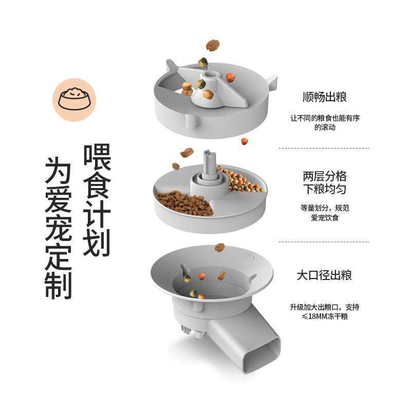 新款智能宠物喂食器跨境爆品一体式智能化储粮猫狗远程定时投喂器