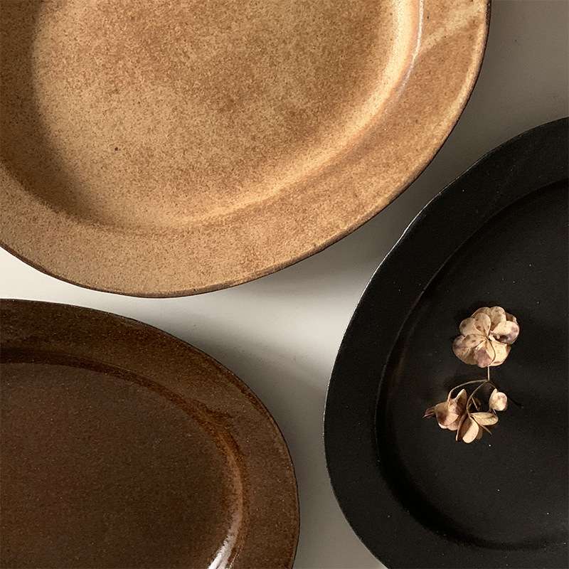 Paseo|现货 椭圆盘三色可选 粗陶餐具日式百搭陶器食器六入手B&