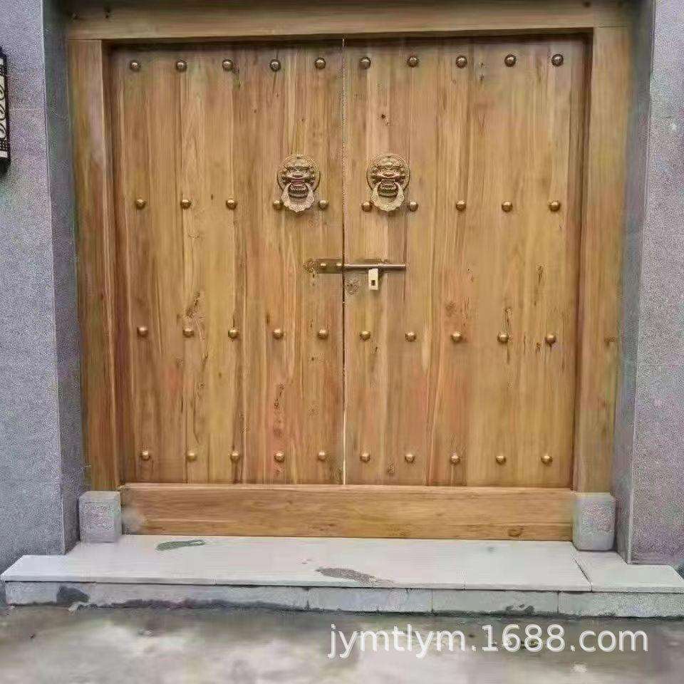 老榆木庭院门复古木门古建庭院祠堂农村双开大门中式仿古进户门