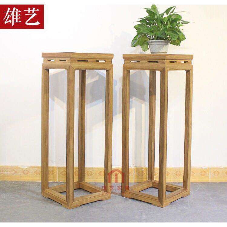 老榆木免漆花几花架纯实木花盆架客厅角几边几电话几台灯几茶室几