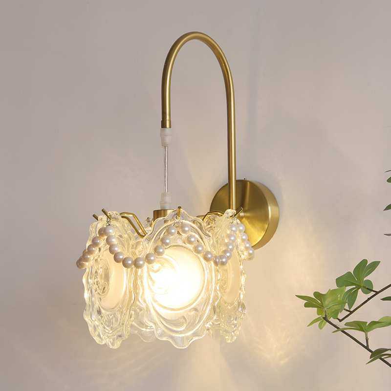 北欧现代简约轻奢客厅水晶壁灯背景墙灯楼梯过道走廊卧室床头灯具