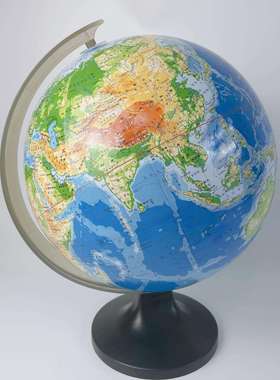 J34002平面地形地球仪 32cm高清地形地貌教学器材1：40000000模型