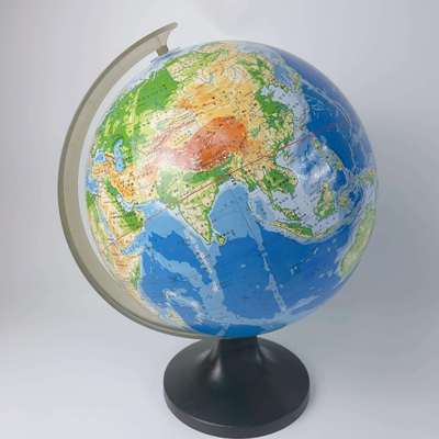 J34002平面地形地球仪 32cm高清地形地貌教学器材1：40000000模型