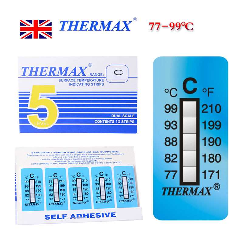 现货温度贴纸5格BCDEFGHI测温纸英国thermax热敏感温纸标签贴条