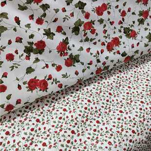 普通牡丹大花纯棉布料 床单被套布料床品布料老外喜欢 窄幅斜纹