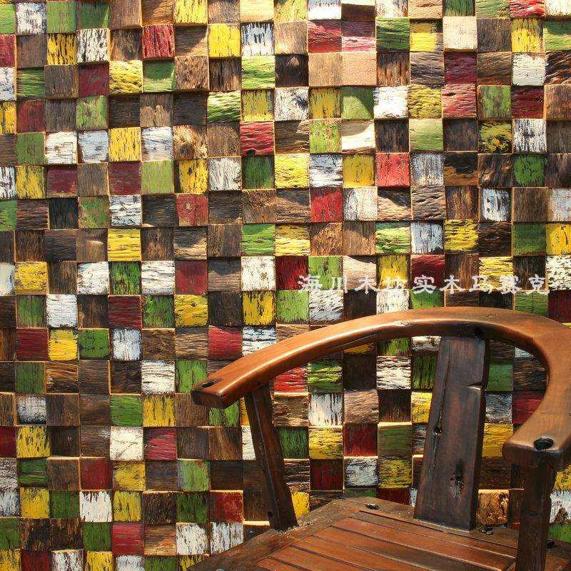 实木风化马赛克背景墙3D船木马赛克酒吧茶楼客厅新古典装修材料板,电子元器件市场,其它元器件,淘宝优惠券,粉丝福利购,淘宝优惠卷