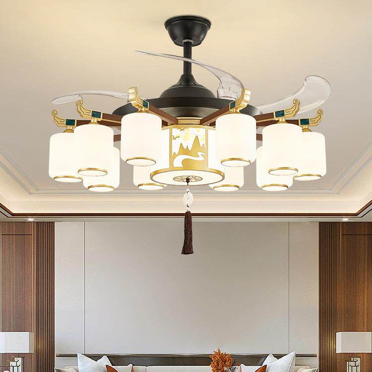 新中式吊灯客厅灯风扇吊灯餐厅灯卧室中国风禅意茶馆饭厅古典灯具