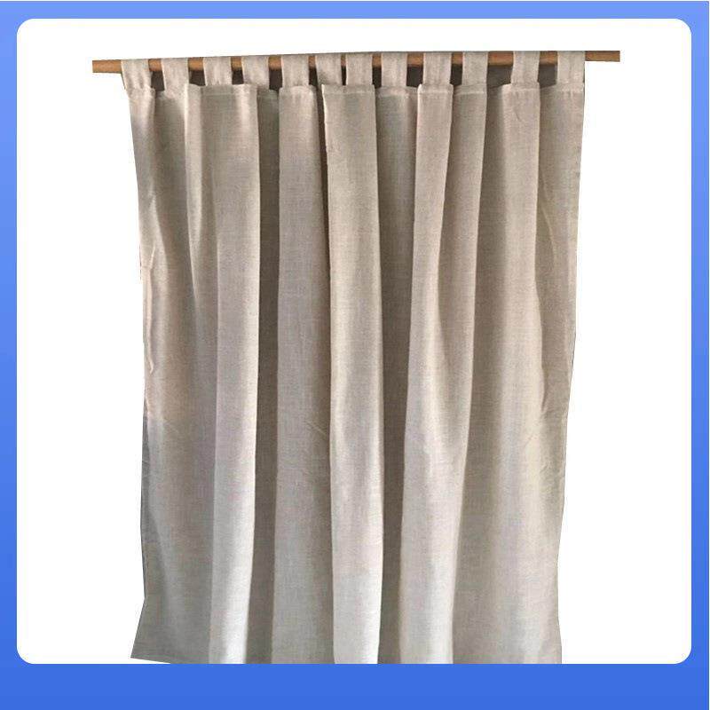 RP4T天然亚麻窗帘成品简约现代麻布遮光落地窗客厅卧室棉麻窗