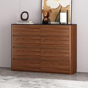 新中式家用斗柜储物柜床尾收纳柜复古实木靠墙电视柜客厅五斗柜