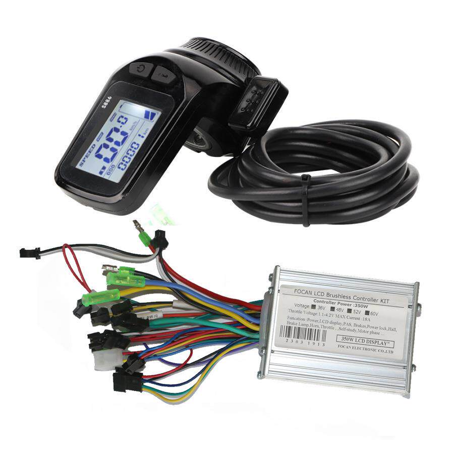 新款24V36V48V52V60V电动自行车滑板车控制器LCD液晶指拨式仪表