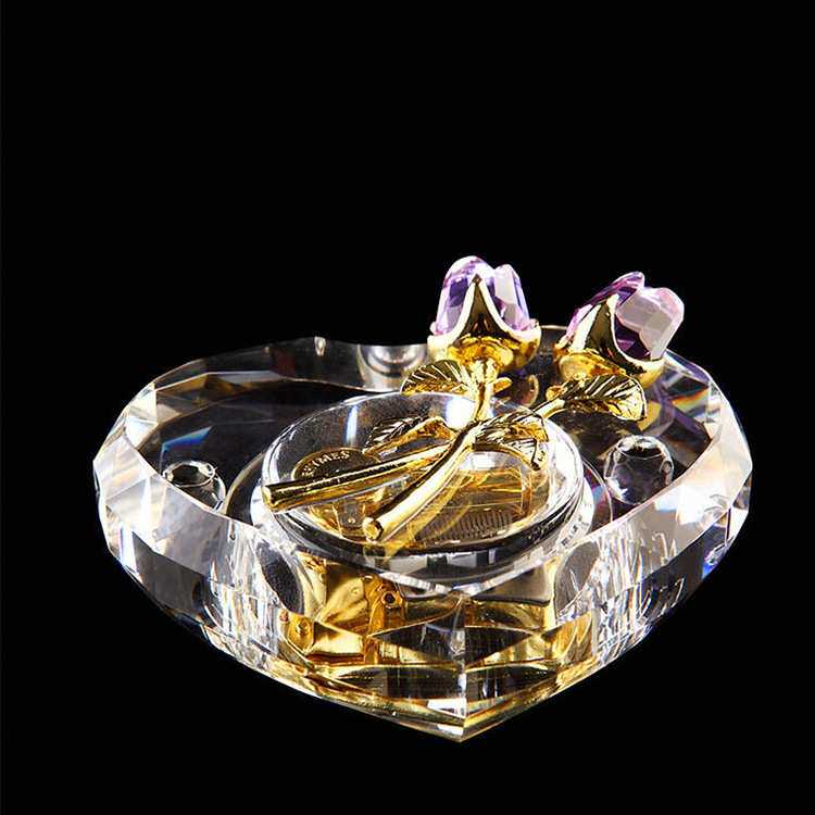 水晶心形音乐盒八音盒情人节生日礼物女生男生儿童DiY礼品