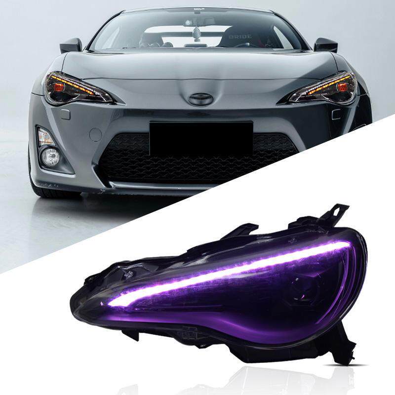 适用于丰田GT86大灯总成斯巴鲁BRZ改装LED日行灯流水转向灯大灯