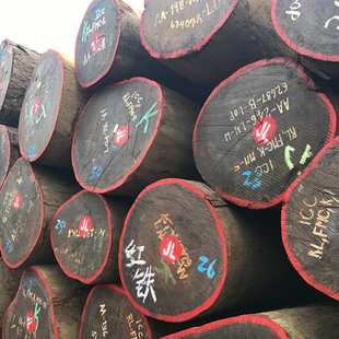 非洲红菠萝格红铁木原木渔排菜板枕木户外地板室内家具实木