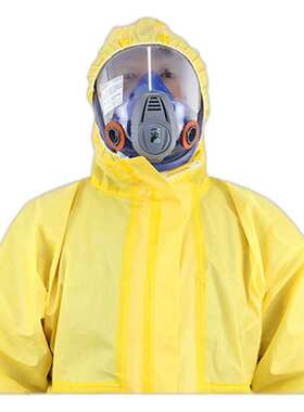 汉盾 HD-BP618 黄色带帽连体式防液体飞溅防粉尘工业防化服