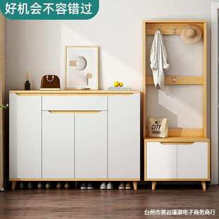鞋柜家用大容量门口玄关柜外面过道放鞋的鞋柜北欧鞋橱阳台储物柜
