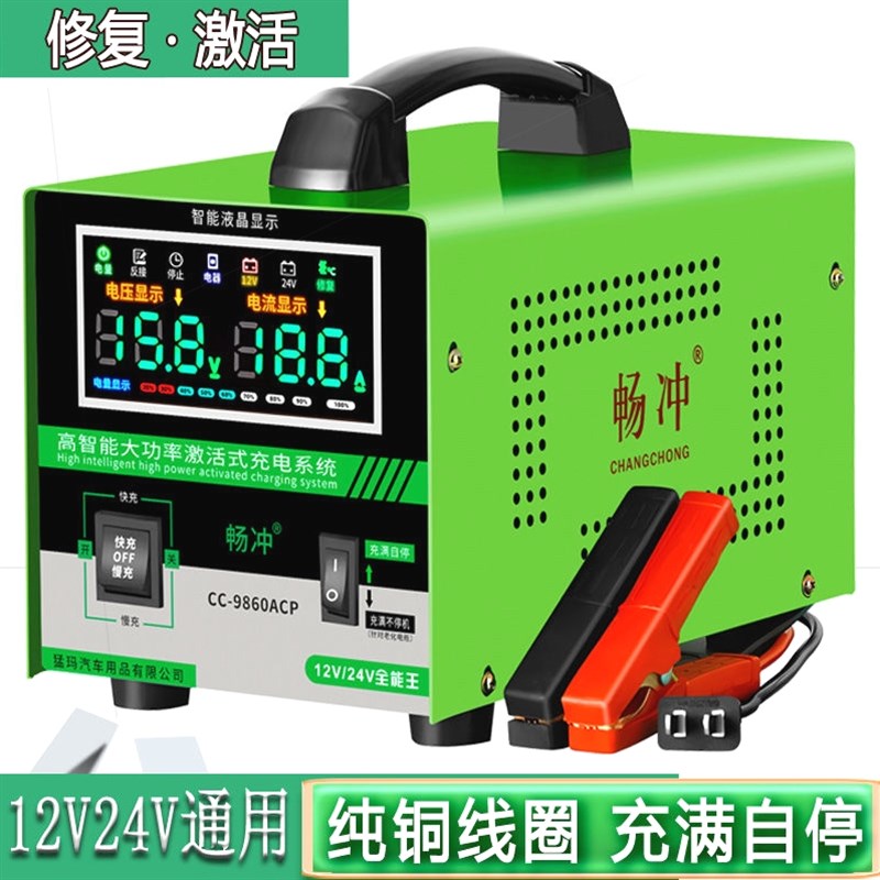 德国进口汽车电瓶充电器12v24v大功率纯铜全智能全自动万能型蓄电