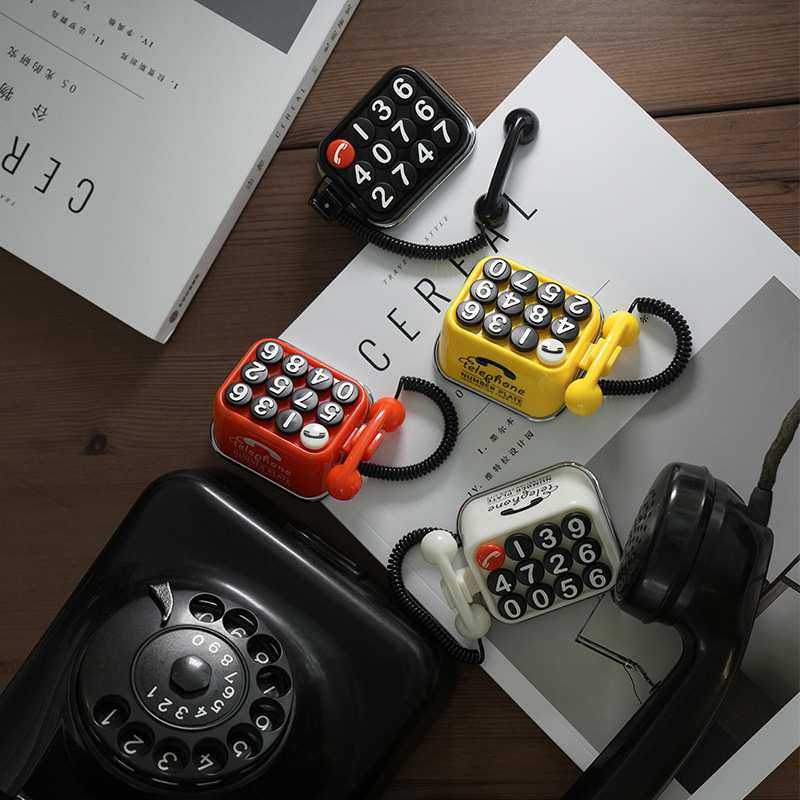 新款老电话临时停车牌复古电话号码牌创意汽车摆件手机留号挪车卡