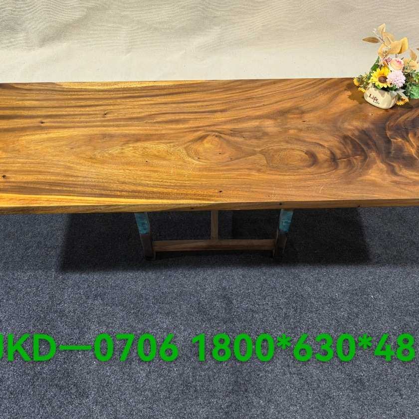 新中式现代简约接待泡茶茶台实木大板自然边泡茶桌餐桌办公室定制