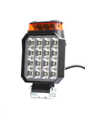 工厂直销4寸16LED工作灯黄色警示灯爆闪灯挖掘机工程车叉车12-80V