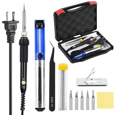 JCD内热式电烙铁60W可调温家用焊接维修工具套装220V/110V烙铁头
