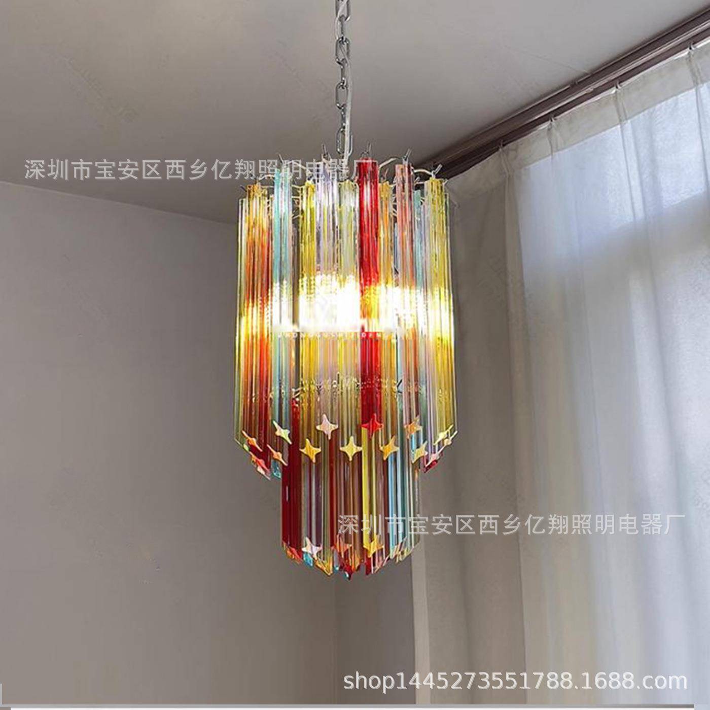 轻奢创意工程挂件琉璃酒店售楼部沙盘造形异形装饰穆拉诺吊灯
