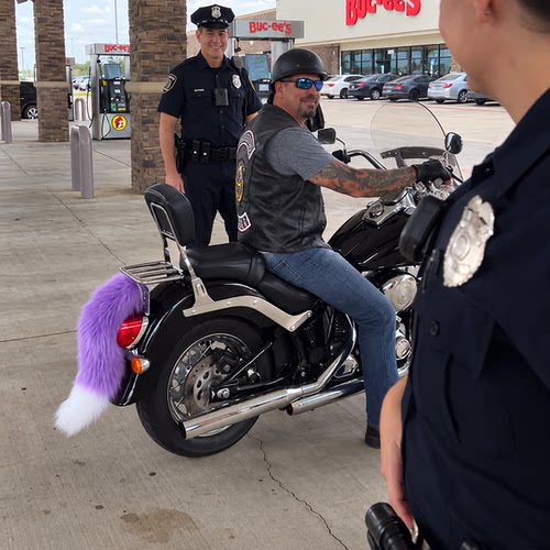 摩托车电动尾巴会动毛绒装饰