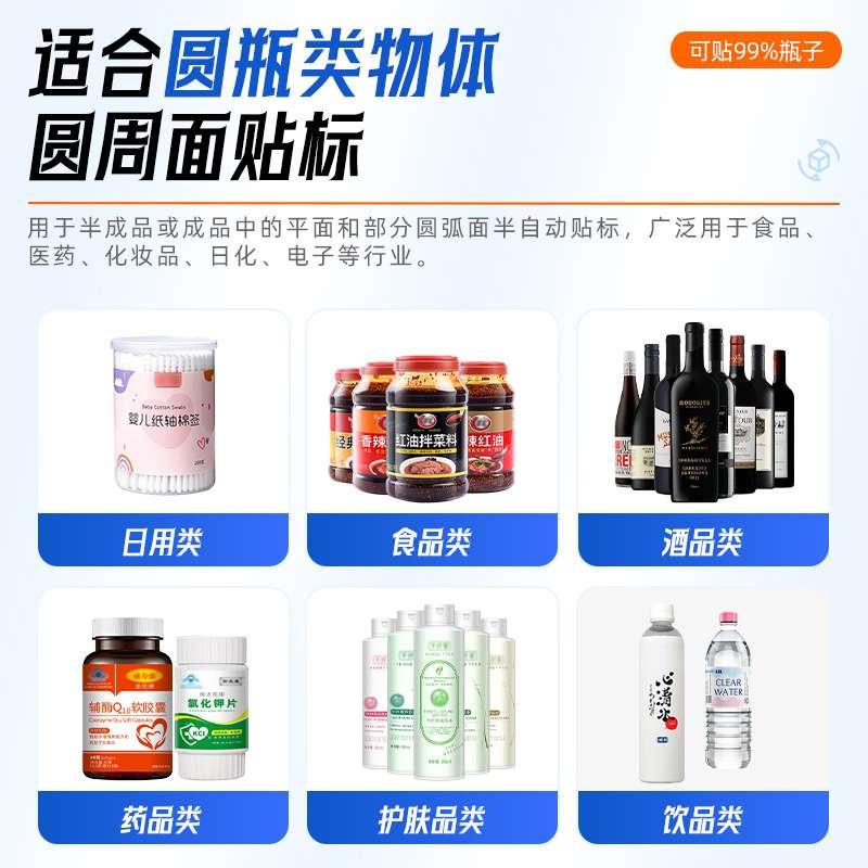 圆瓶贴标机小型台式手动贴标签机不干胶玻璃瓶塑料瓶半自动贴标机