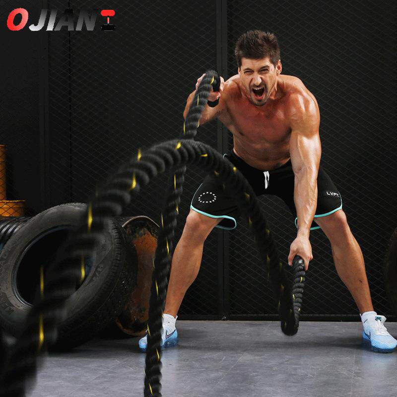 健身甩绳战绳UFC体能训练绳MMA格斗绳肌肉绳攀爬甩大绳力量训练器