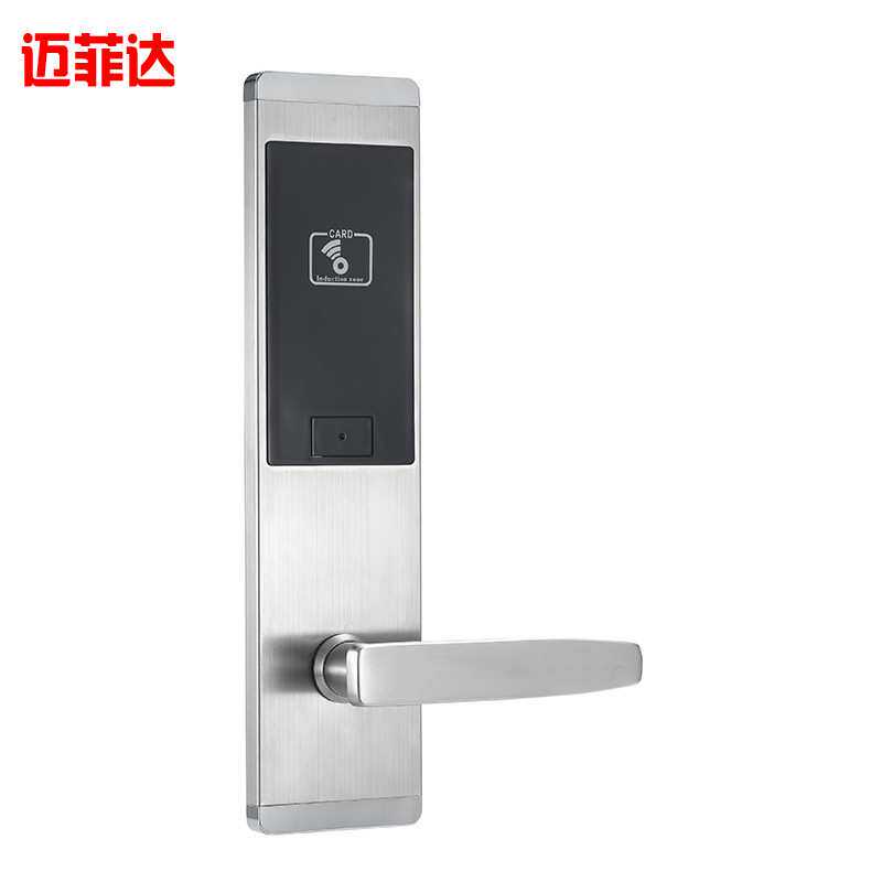 新款智能不锈钢枪黑色防盗门公寓酒店工程密码锁刷卡锁