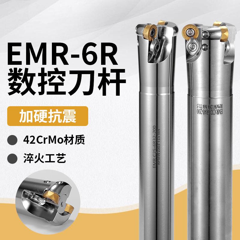 加硬数控EMRW-6R圆鼻铣刀杆加长CNC抗震1204牛鼻r6立铣刀杆32 35