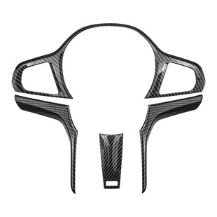 新3系5系改装 饰框车内饰用品 X3X4原厂方向盘贴碳纤维纹塑料装