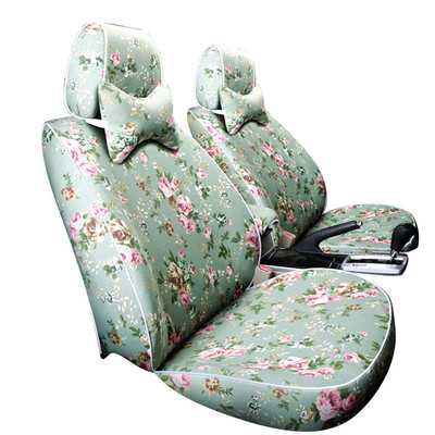 夏季汽车座套全包布艺四季通用坐垫车套座垫罩亚麻网红女生21可爱