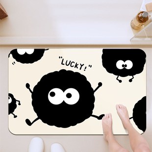 卫生间进门软硅藻泥吸水地垫浴室门垫厕所门口防滑脚垫可爱地毯