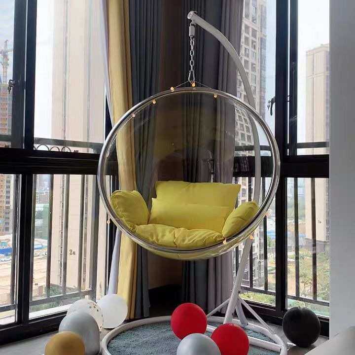网红少女心透明泡泡椅太空椅北欧风亚克力有机玻璃吊篮秋千玻璃椅