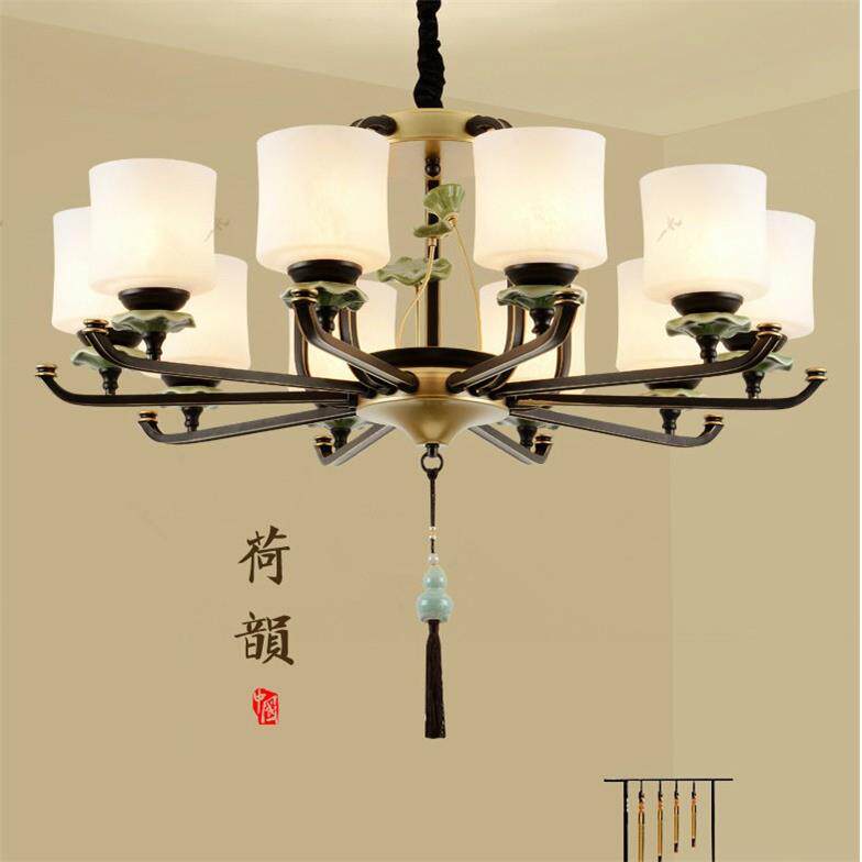 新中式吊灯客厅禅意现代简约中国风茶楼餐厅书房铁艺灯具仿古