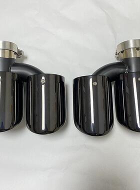 适用于奥迪A6 A7升级S6 S7尾喉 不锈钢H款钛黑色四出尾嘴排气管是