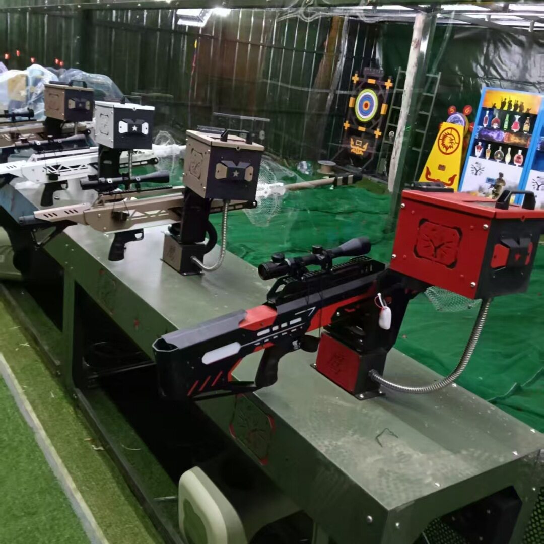 户外军事主题乐园枪林弹雨射击馆气炮枪共享水炮水枪游乐气炮枪